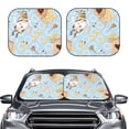 thumbnail image 2 of Gaeub Cute Gnome Bee Collects Honey Print 2-Piece Windshield Sun Shade,Foldable Car Front Window Sunshade,for Most Cars SUV Truck,Heat Blocker Visor Protector-Large, 2 of 6