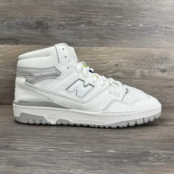 New Balance 650 Shoes Men White Grey High Top Sneakers Size 12 Lace up BB650RVW