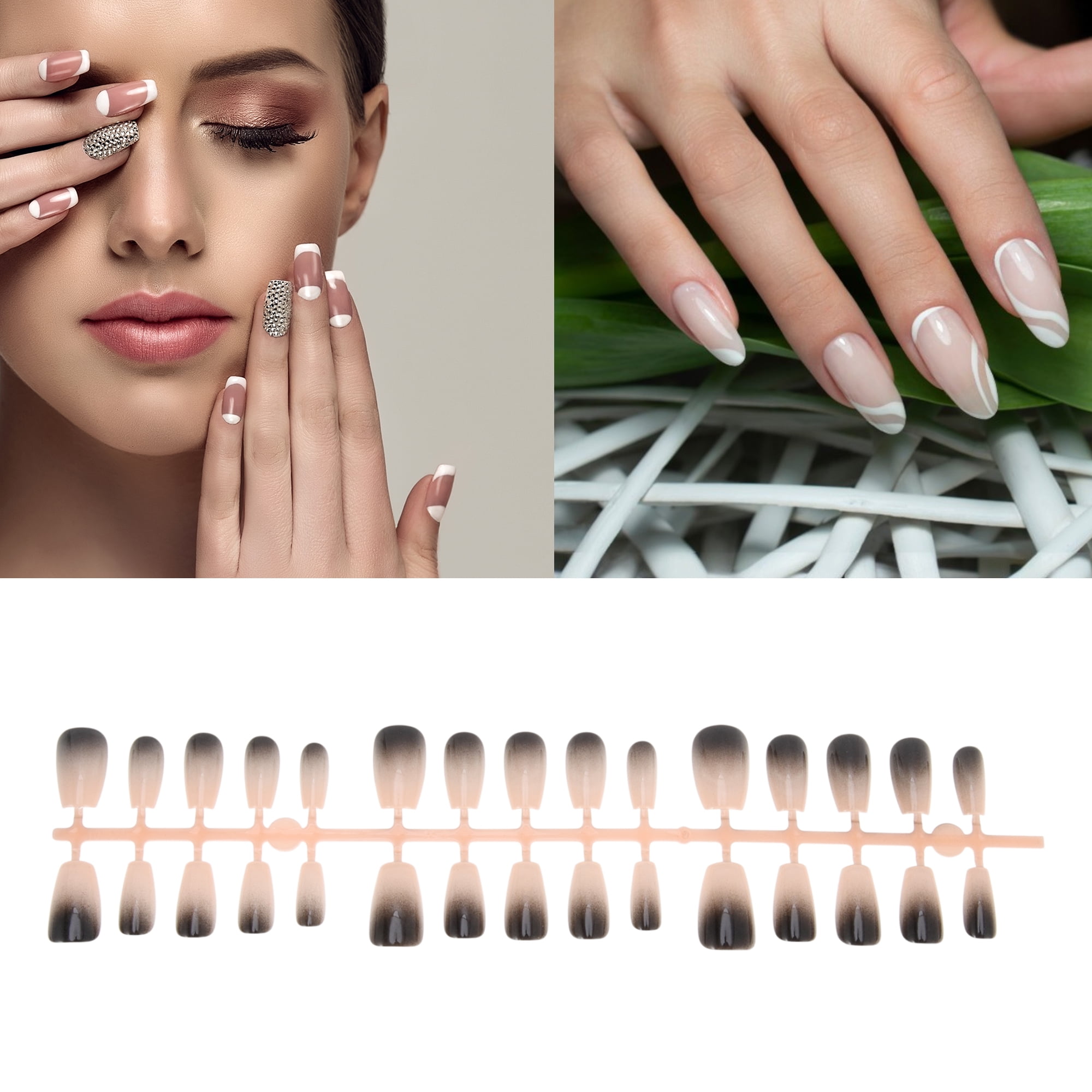 Unique Bargains Crescent Short Coffin Fake Nails 1 Pc 193-02