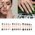 thumbnail image 2 of Unique Bargains 1 Pc Crescent Short Coffin Fake Nails Black Pink, 2 of 6