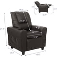 thumbnail image 3 of GNMLP Recliner Chair with Cup Holder,Toddler Recliner Chair with Adjustable Footrest Brown, 3 of 8