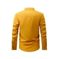 thumbnail image 3 of QATAINLAV Mens Business Casual Dress Shirts Long Sleeve Button Down Stand Collar Work Tops Solid Color Wrinkle Free Shirt Gold L Clearance Items, 3 of 7