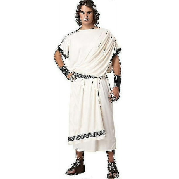 Men's Deluxe Classic Toga Costume Set Including Tunic, Belt,roman God Summer Party Dresswomen's Deluxe Classic Toga Costume