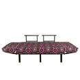 thumbnail image 3 of Floral Futon Couch, Hippie Style Flourishing Flowers with Abstract Colorful Circles Pattern, Daybed with Metal Frame Upholstered Sofa for Living Dorm, Loveseat, Chocolate Pink Purple, by Ambesonne, 3 of 4