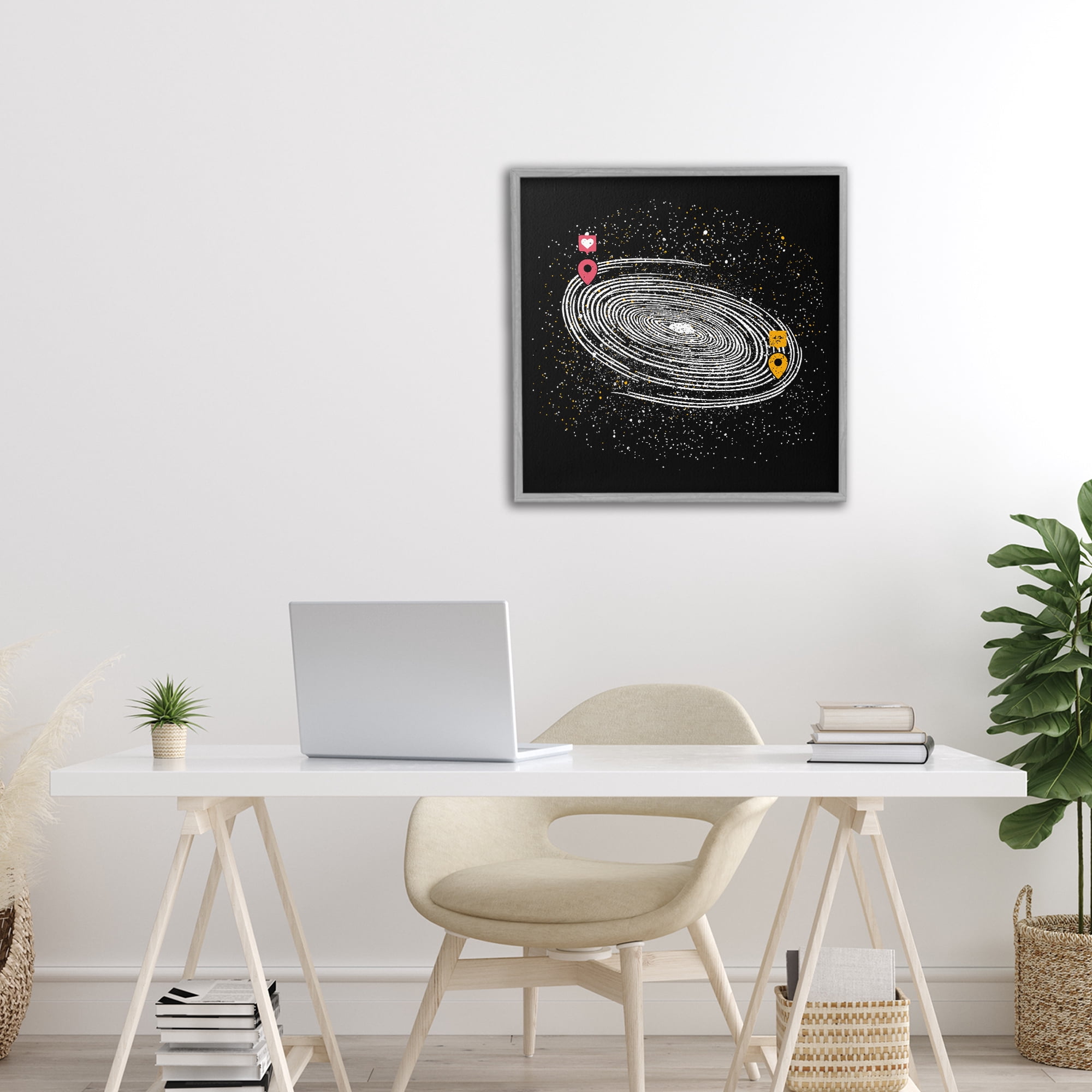 Stupell Industries Love Long Distance Gray Framed Giclee Art, design by Tobe Fonseca