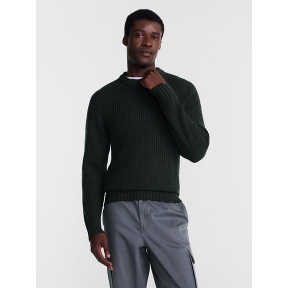 George Men's and Men's Big & Tall Shaker Stitch Crewneck Sweater, Midweight, Sizes XS-3XLT