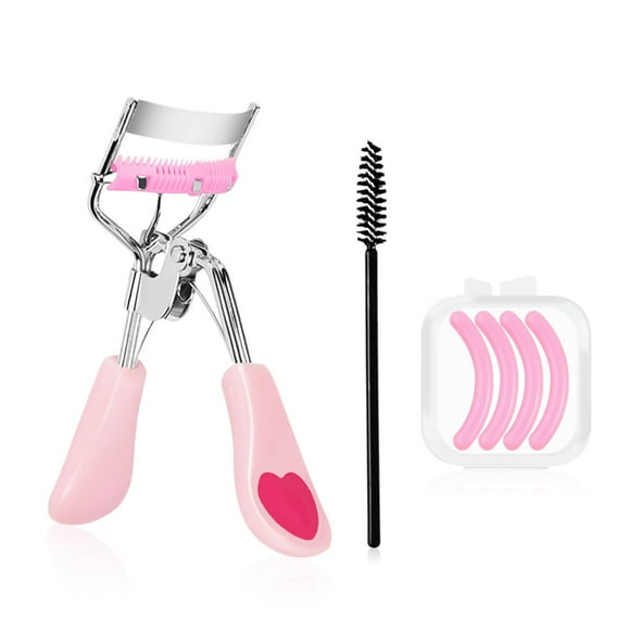 Rizador de pestañas con cepillo, herramienta para rizar las pestañas y maquillaje diario.