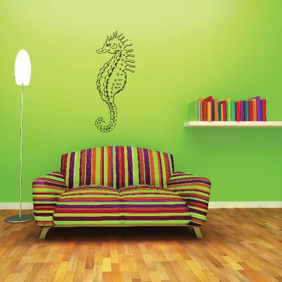 Spinal Seahorse Glancing Decal - 36 Inches