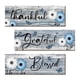 thumbnail image 1 of 3 piezas de letreros rústicos de madera para colgar en la pared, decoración de pared con margaritas y flores. Azul Blanco, 1 of 9