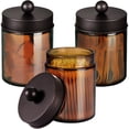thumbnail image 1 of Frascos de boticario Komashr de vidrio ámbar Qtip Holder, 240 ml (paquete de 3), 1 of 7