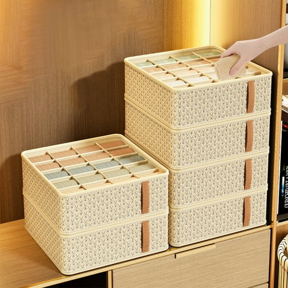 Storage Box Organizer,Storage Trunks,Storage Boxes for Organizing,Drawer Organizer for Clothing Sock,Underwear Drawer Organizer Bins Foldable Closet Organizers and Storage Dresser Drawer Dividers