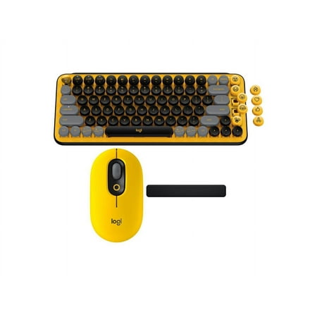Logitech - POP Keys Wireless Mechanical Tactile Switch Keyboard for Windows/Mac with Customizable Emoji Keys - Heartbreaker Rose