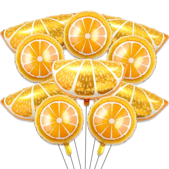 Globos YOUDICT, lámina de cumpleaños con fruta cítrica y naranja, 10 unidades