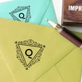thumbnail image 3 of Printtoo Triangle Swirl Border Letter Q Inital Uppercase Monogram Wood Mounted Rubber Stamp, 3 of 6