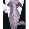 thumbnail image 2 of Set de corbatas Barry.Wang, seda, plata, gris y rosa, 150 cm, 2 of 7