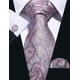thumbnail image 2 of Set de corbatas Barry.Wang, seda, plata, gris y rosa, 150 cm, 2 of 7