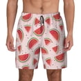 thumbnail image 3 of Uemuo Watermelon Pattern Mens Swim Trunks Quick Dry Board Shorts with Mesh Lining, Stretch Beach Shorts Quick Dry No-Chafing Board Shorts-3X-Large, 3 of 9