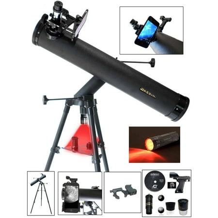 Cassini C-SS80 Cassini C-SS80 Electronic Focus 800mm x 80mm Astronomical Reflector Telescope with Smartphone Photo (Best Telescope For Photographing Galaxies)