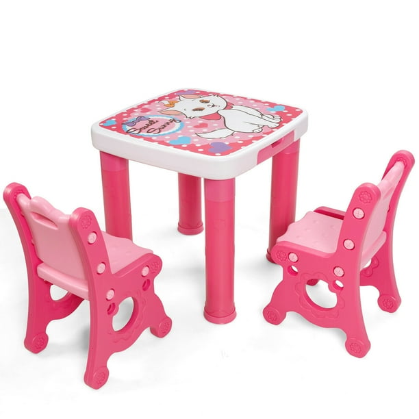 Kids pink table and cheap chairs