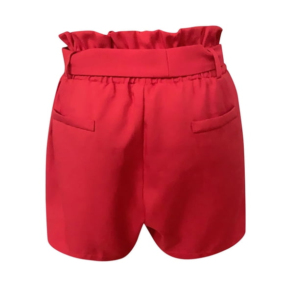 YVNAURA Women's Crochet Cover Up Shorts Beach Knitted Hollow Out High Waist Elastic Swim Coverup Bottoms for Bikini Summer Vacation 2026,Red,L