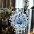 thumbnail image 5 of Neorosiri Elegant White and Blue Peacock Figurine Display for Living Room, Study & Office - Resin Decorative Piece with Intricately Crafted Feathers - Perfect Gift for Nature Lovers - 12.00 inch, 5 of 6