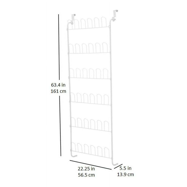 Mainstays 18 Pair over Door Shoe Organizer Powder Coated White Finish 6 Tiers Metal Holder Walmart