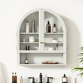 thumbnail image 2 of EYYTHUNG Arched Cabinet Wall Mounted, Bathroom Medicine Cabinets, Floating Storage Cabinet with Acrylic Door and Open Shelf, White, 2 of 7