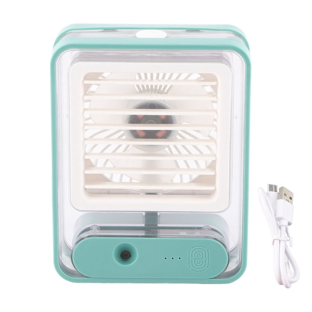 Desk Misting Fan 3 Speed USB Charging Quiet Table Water Mist Spray Fan with Night Light for Bedroom Office Travel Green