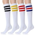 thumbnail image 1 of 4 Pack Women's Knee High Socks Casual Tube Socks, 1 of 4
