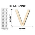 thumbnail image 2 of Unfinished Wood Arial Letter V Shape - Craft - up to 36'' DIY 1'' / 1/4'', 2 of 3