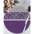 thumbnail image 2 of Round Placemats Set of 4 Purple Grey Floral Place Mats Washable Woven Placemat Stitching Art Circle Braided Table Mat for Kitchen Dining Table Party Home Decor 15 Inch, 2 of 8
