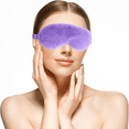 thumbnail image 4 of Plush Eye Mask Silk Furry Sleep Masks Comfortable Eye Cover Satin Night Eyeshade Cover for Women Men - Purple, 4 of 5