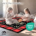 thumbnail image 4 of ODIKA 8'x10' Machine Washable Non-Slip Area Rug, Merry Typography with Interlocking Plaid and Starburst Arrangement High Traffic Rug with Pad, Black, 651628, 4 of 8