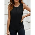 thumbnail image 2 of Women'S Silk Satin Tank Top Summer Business Casual Outfit 2025 Sleeveless Work Dressy Shirt Black XXL, 2 of 7