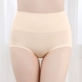 thumbnail image 2 of fatyb Womens Cotton Underwear High Waist Panties Soft Ladies Breathable Stretch Full Coverage Briefs, 2 of 7