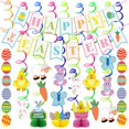 thumbnail image 3 of Joyfy 31 Pcs Easter Decorations,Cutouts Swirls Garland,Tissue Fans & Tissue Poms,Egg Bunny Foil Swirl,Hanging Easter Decor Home/Office Party Supplies, 3 of 5
