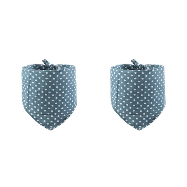 Methold Bufanda de baba para mascotas, 4 estaciones, cálido, adorable, lavable, Triangular, accesorios de toalla para cuello de 25-45cm, azul oscuro Azul oscuro 2piezas Methold CBP281017