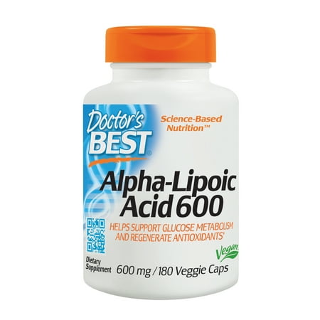 Doctor's Best Alpha-Lipoic Acid, Non-GMO, Gluten Free, Vegan, Soy Free, Helps Maintain Blood Sugar Levels, 600 mg 180 Veggie (Best Vegan Iodine Supplement)
