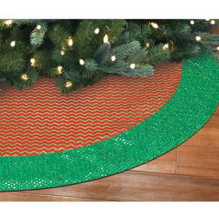 Holiday Time Christmas Decor 48 Canvas Tree Skirt With Glittered Chevron Pattern Red Holiday Time Christmas Decor 48 Canvas Tree Skirt With Glittered Chevron Pattern Red