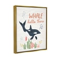 thumbnail image 3 of Stupell Industries Whale Hello There Orca Graphic Art Metallic Gold Floating Framed Canvas Print Wall Art, Design by Nina Blue, 3 of 8