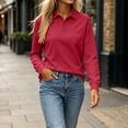 thumbnail image 4 of Byworldtasic Women's Polo Shirts Long Sleeve Golf Polo V Neck Workout Tops UPF 50+ Quick Dry Tennis Athletic Shirts, 4 of 7