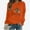 Orange, variant on DPTALR Women Comfortable Casual Squash Letter Printed Pullover Round-Neck Long Sleeve T-Shirt Blouse Tops