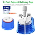 thumbnail image 2 of GL32 Lab Safety Cap with 1/4"-28 Thread Inserts Hole,2 Port Cap Adapter and ETFE Fitting, GL32 Solvent Delivery Cap for 2 mm OD PTFE Tubing, 2 of 3