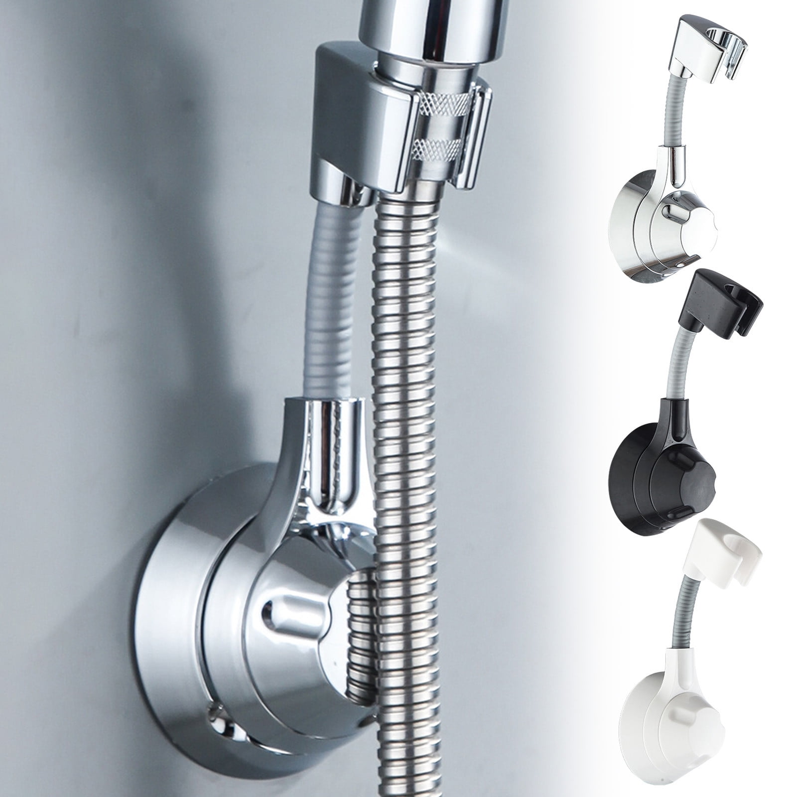 New Release,Multifunctional Universal Changeable Shower Bracket, Bathroom Seamless Paste Shower Head Base,PENDANE,Black