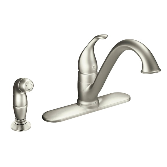 Moen Camerist Spot Resist Stainless One-Handle Low Arc Kitchen Sink Faucet with Side Spray