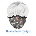 thumbnail image 4 of Shower Caps,Dark Gray Princess Unicorn Cloud Pattern Waterproof Shower Cap for Women 4 Pieces,Double Reusable Hair Cover for Shower PEVA Elastic Stretch Hem, 4 of 7