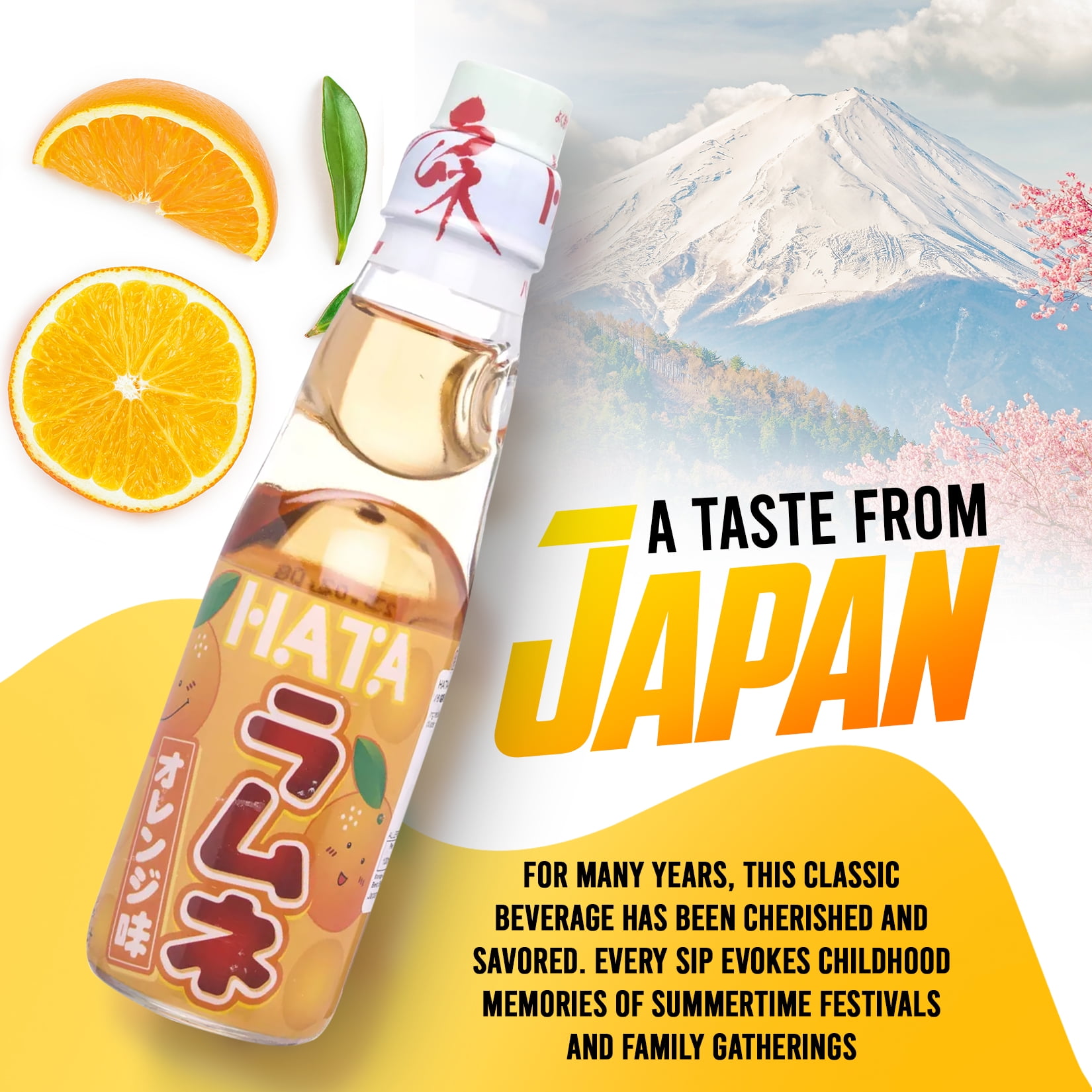 Fusion Select Ramune Japanese Soda - Classic Carbonated Japanese Drinks - Fizzy Ramune Soda Drink from Japan in Codd-Neck Bottles with Marble Stoppers - 6.76 oz, 6-Pack (6Bottle- Variety)