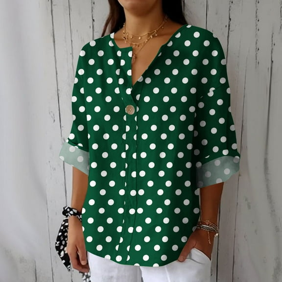 Abomasnow Oversized Blouses for Women Dressy Casual Button Down V Neck Shirts Loose Fit Long Sleeves Tunic Tops Summer Outfits S-3XL