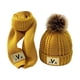 thumbnail image 1 of Jumpingount Gorro de invierno bonito y a la moda para niños, conjunto de gorro y bufanda cálidos y modernos para niños como regalo Sombreros Amarillo, 1 of 6