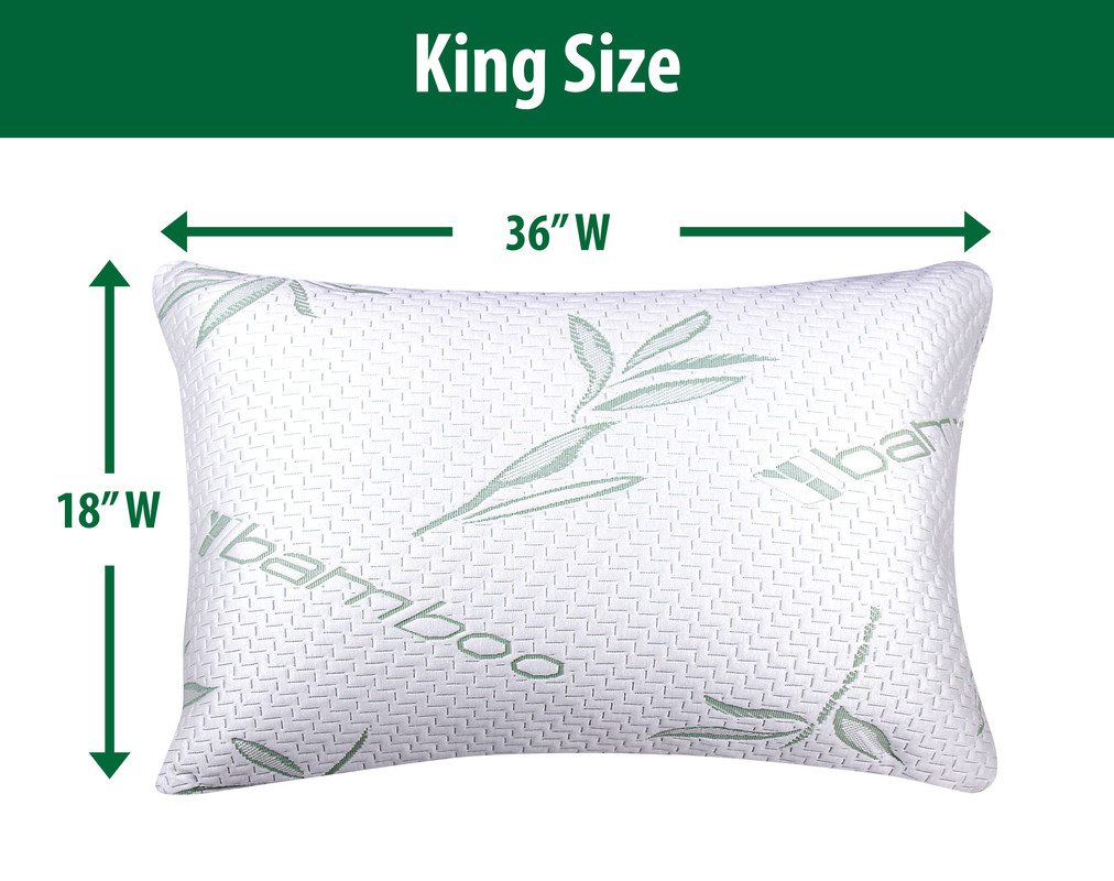 Hypoallergenic Comfort Cooling Bamboo Down Alternative Filling Pillows (King 2 Pack)